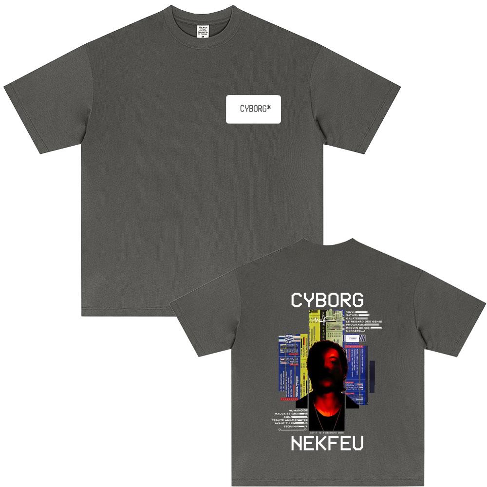 

Rapper Nekfeu Cyborg Graphic Print Tshirts Summer Unisex Women Hip Hop Fashion Pop Music T Shirt Male Casual Cotton Vintage Tshirt 4XL