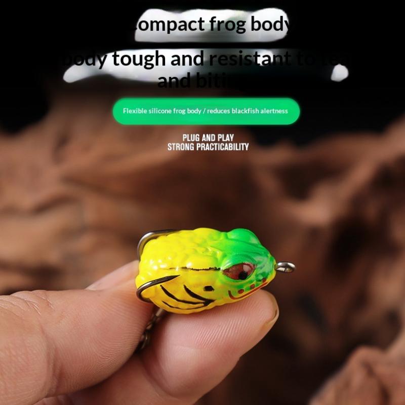 1Set Frog Soft Lure Tube Bait Plastic Fishing Lure With Fishing Hooks Topwater Ray Frog Artificial 3D Eyes