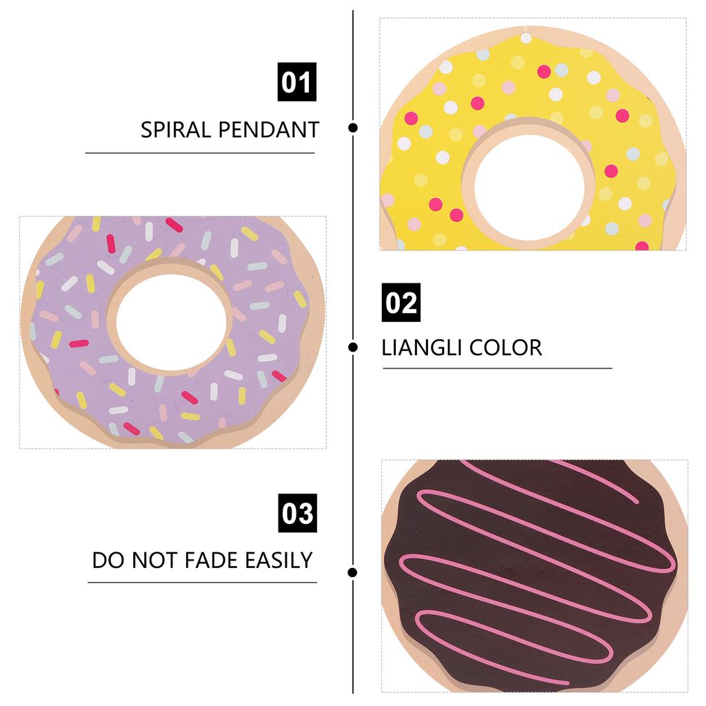 24 Pcs Swiral Donut Spiral Decor Party Favors Props Donuts Pendants Child Cake Decoration