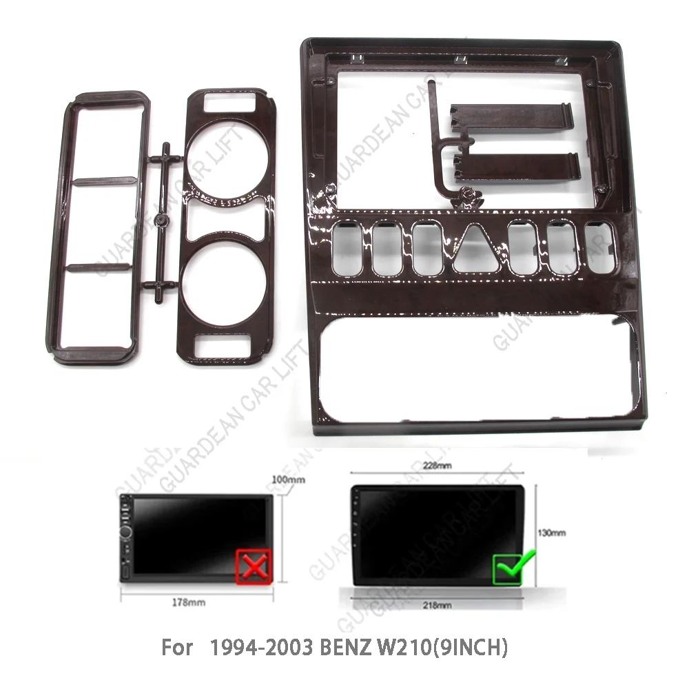 9Inch Car Radio Fascias For Benz Clase E W210 S210 1994-2003 Android Stereo Frame Player 2 Din Head Unit Panel Dash With Cable