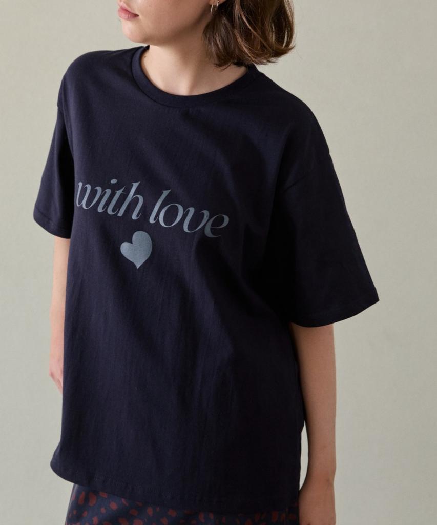 WIOE With Love Overfit Tshirt_Navy