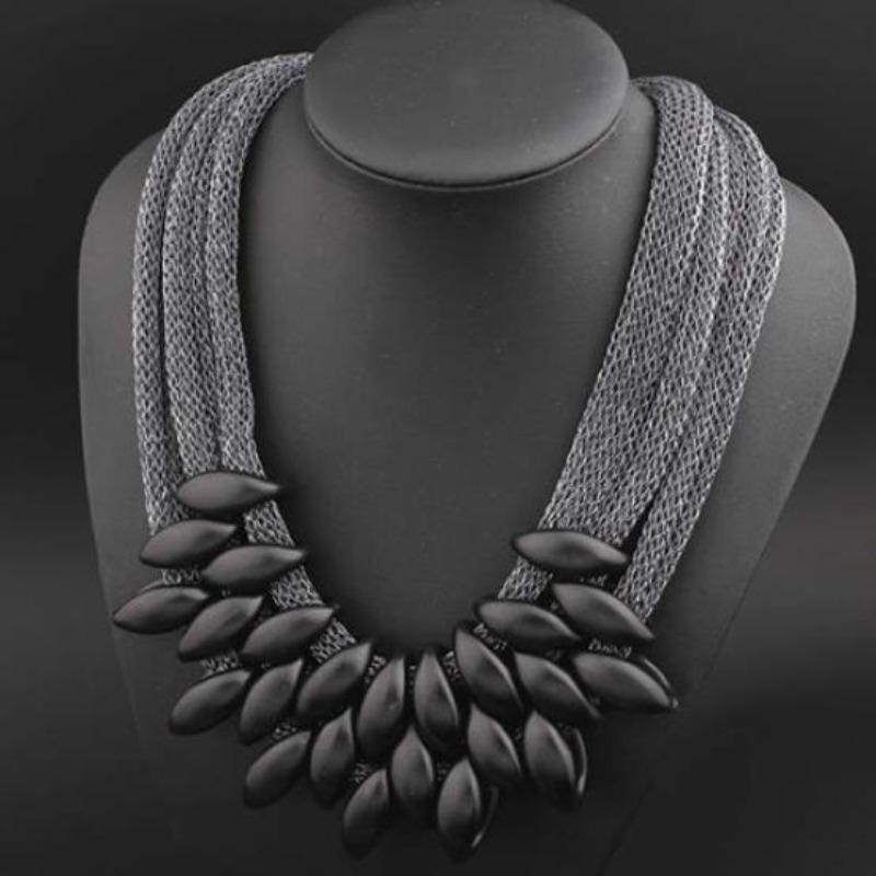 Gioielli con pendente a collare con collana girocollo etnica intrecciata retrò da donna