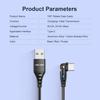 180° Schnelllade-USB-C-Winkelkabel, 3A, 2M - Universelles Flash-Laden für Android