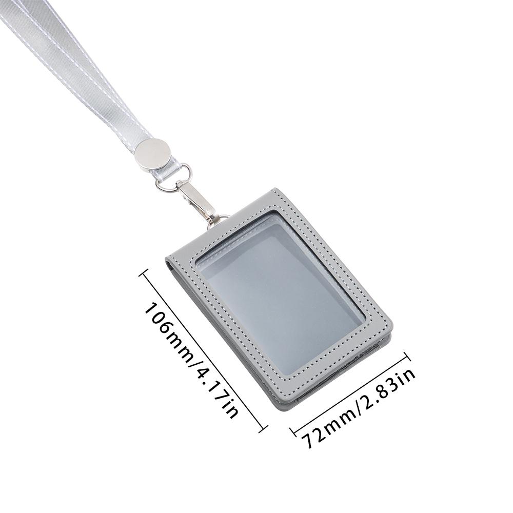 Doppel-Karten-Ausweishalter Echtes Leder Ausweis-Lanyard Namensschild Karabiner-Stil Schlüsselanhänger Clips Rollen Rückholfeder Gürtelclip Bürobedarf