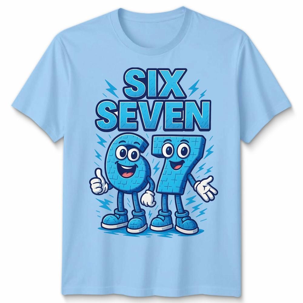 Six Seven Number 67 Cartoon Funny Retro Gamer Style Unisex Tshirt Gift
