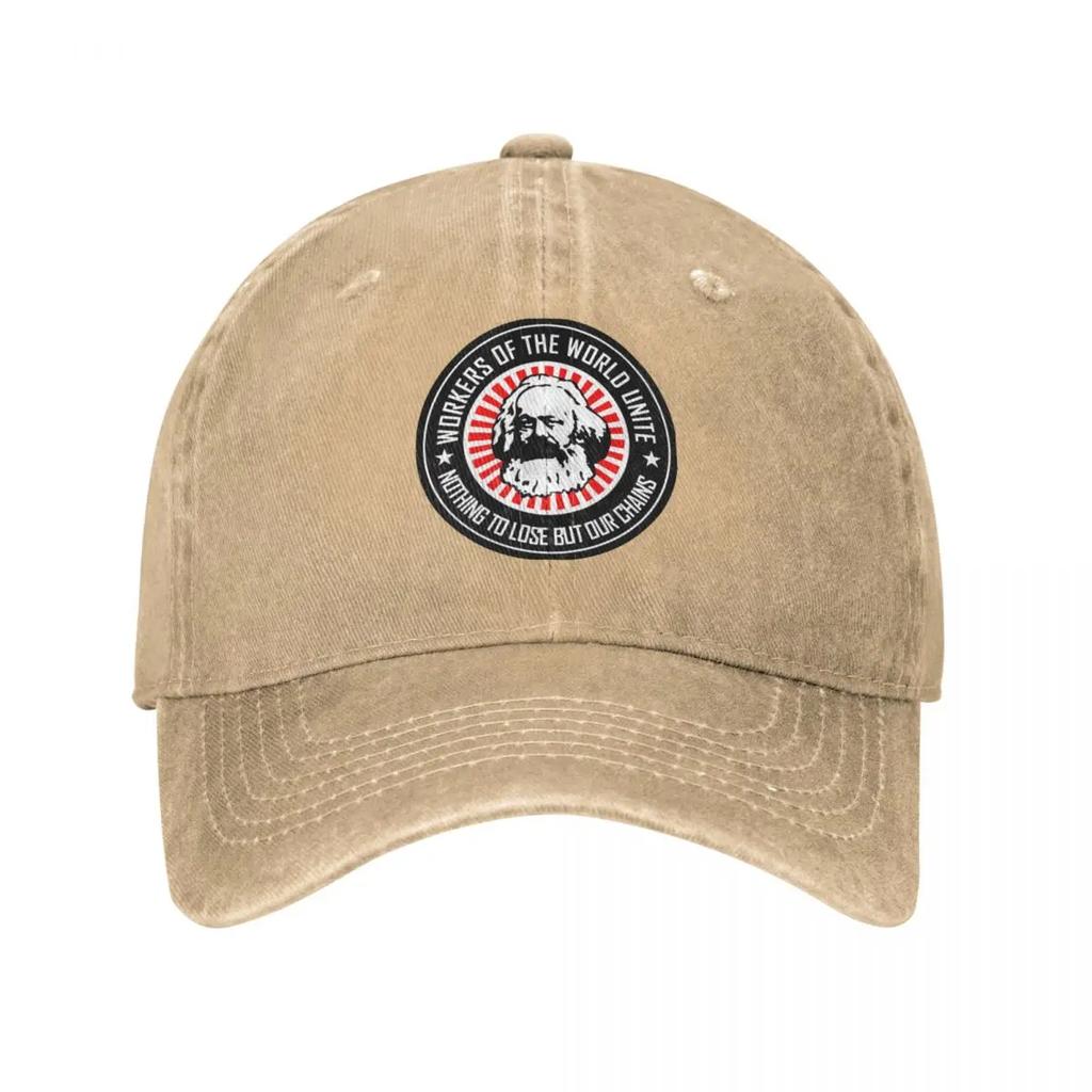 Karl Marx Workers Unite Water Washing Baseball Cap Adjustable Baseball Hat Unisex Communism Marxism Socialism Cap Hats Casquette