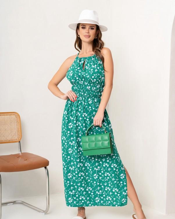 

Довгий сарафан у квіточку ISSA Plus S зелений