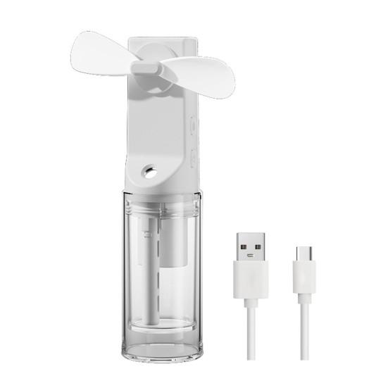 Handheld Spray Fan with Powerful Motor Strong Airflow 4 Speeds Low Noise Rechargeable Personal Small Pocket Fan