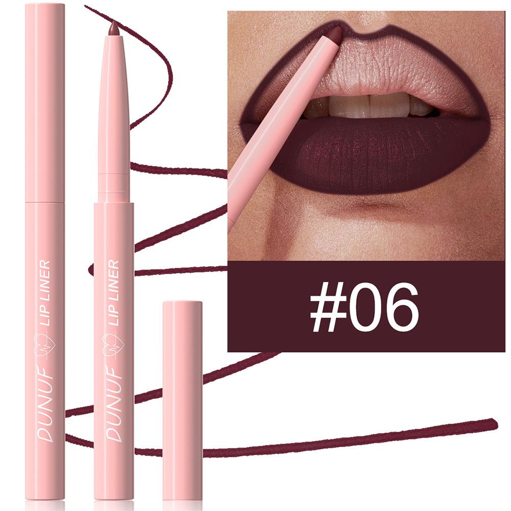 12 Colors Matte Lipliner Pencil Red Contour Tint Lipstick Waterproof Long Lasting Non-stick Cup Moisturising Lips Makeup