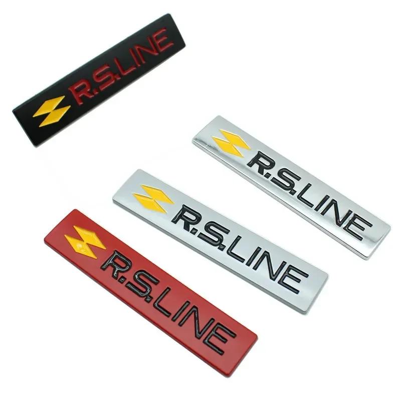 3D Metal RS Line Logo Rear Trunk Emblem Badge Side Fender Car Sticker Decals Styling Accessories