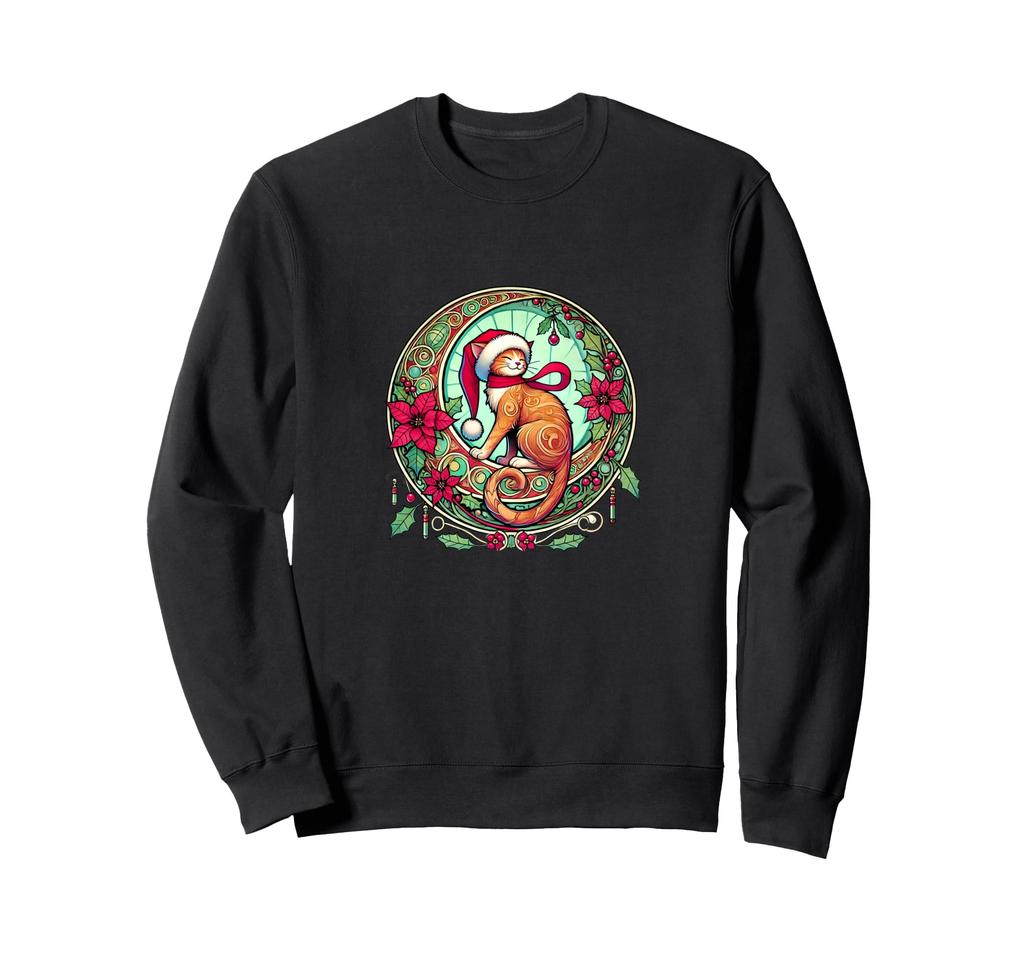 Jul Ingefærkatt Nisselue Illustrasjon Art Nouveau Genser