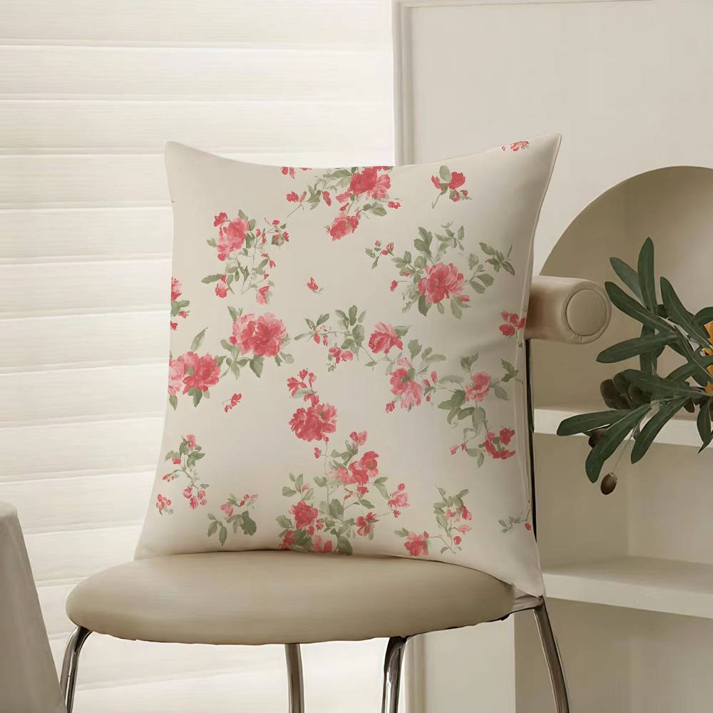 Frische Blumen Elegant und Schön Einfacher Kissenbezug Komfort Sofabett Seidig elegant Verdeckter Reißverschluss Dekorative Kissenhülle