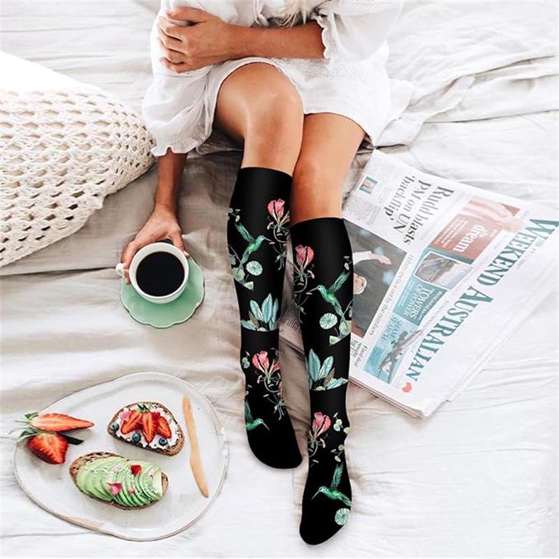 6-Piece European & American Compression Sports Socks Set: Long, Calf, Skipping & Cycling Elastic Stockings.