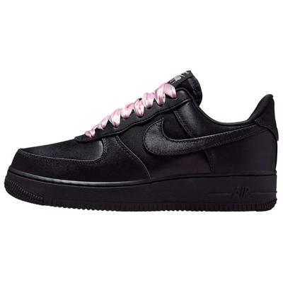 Tênis WMNS Air Force 1 Low 07 LV8 Cetim Preto Espuma Rosa IH2034-010