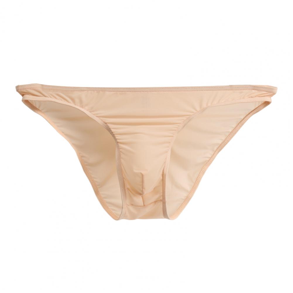Men Summer Briefs 3D U-convex Low-rise U-convex Thin Panties Single Color Three-dimensional Pouch Underwear