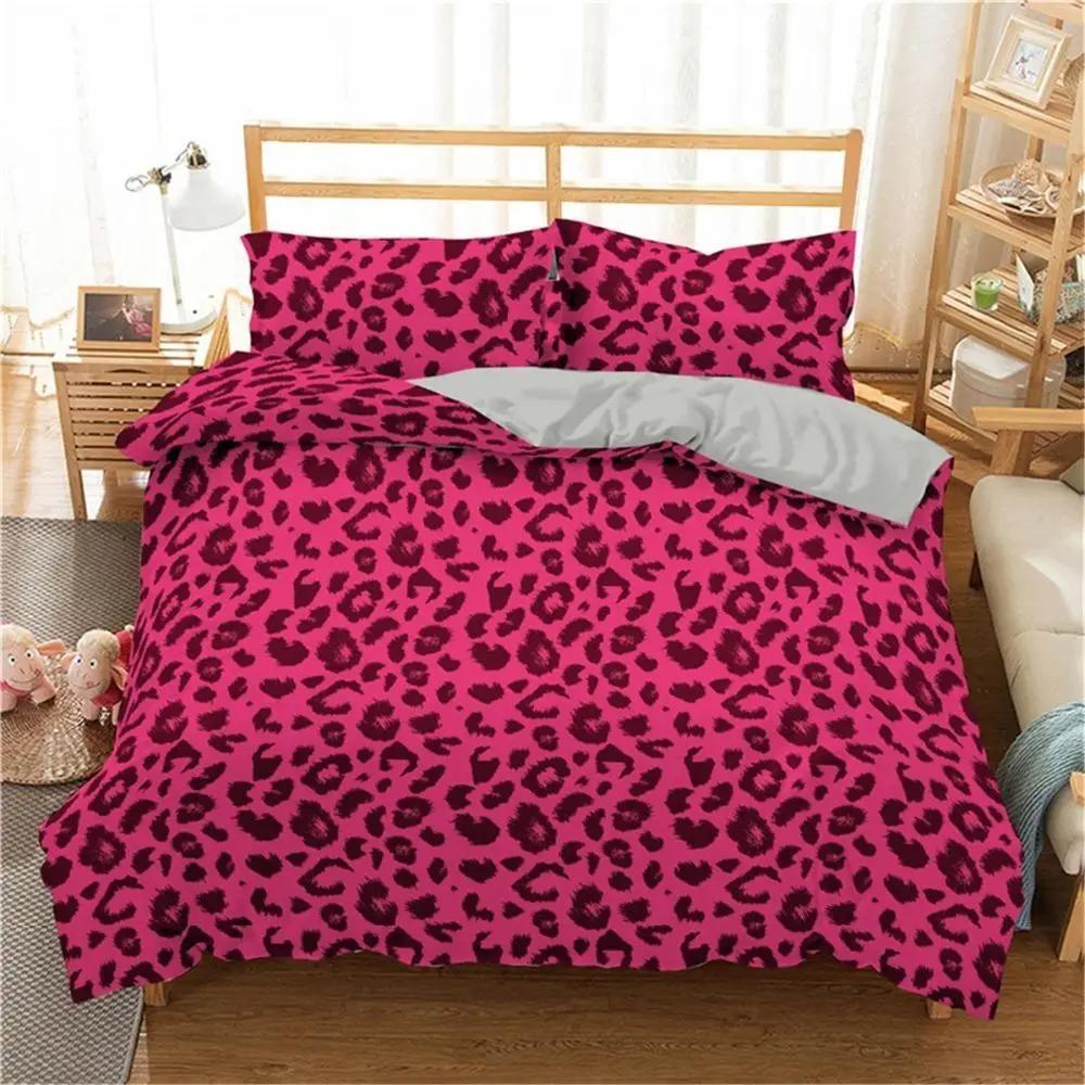 Leopard Print Duvet Cover Set King Size Africa Animal Bedding Set For Girls Boys Children Teen Colorful Leopard Twin Quilt Cover