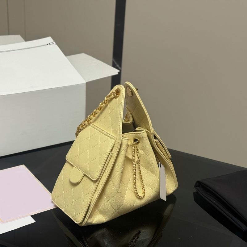 25C New Hobo Stray Bag Black Gold Buckle Rhombus Lychee Pattern Cowhide Portable Shoulder Messenger Locomotive Bag