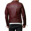 Genuine Lambskin Men's Jacket Burgundy Leather Handmade Stylish Motorcycle Fit