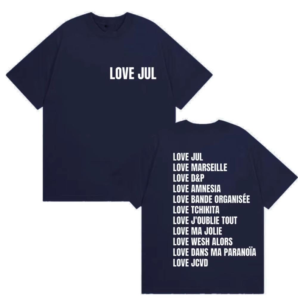 Love Jul France Rapper 2025 Album Print T Shirts Men Women Vintage Fashion Short Sleeve T-shirts Casual Oversized Cotton T-shirt