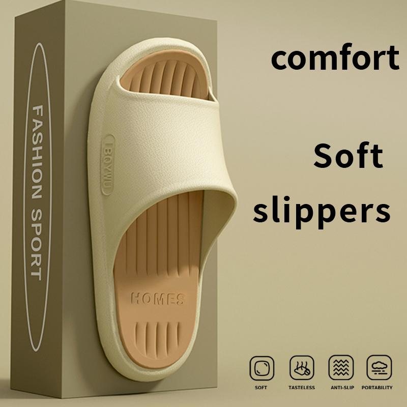 Summer Fashion Women Men Indoor PVC Comfortable&Durable Bottom Home Slippers Household Slippers Anti-slip Outdoor Beach Slides