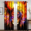 3D Digital Print Cheap Custom Animal Lion Tiger Two Thin Window Curtains for Living Room Bedroom Decor 2 Pieces