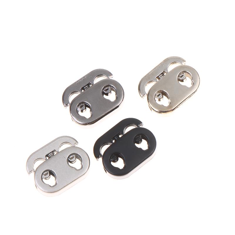 10Pcs 2 Hole Shock Cord Rope Stopper Alloy Spring Buckles Metal Cord Lock For Clothes Replacement Hoodie Shoes Bag Crafts