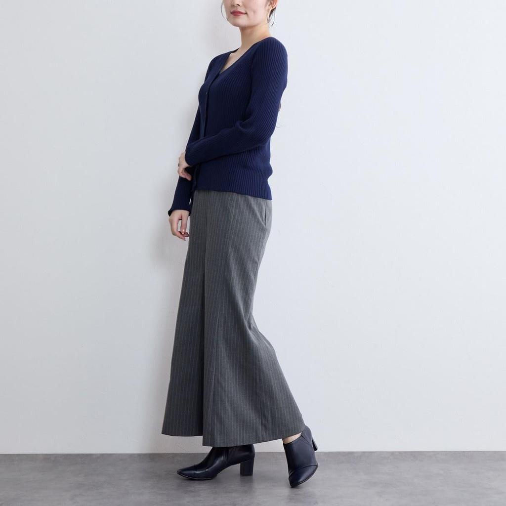 Himiko Square Toe Side Gore Pumps / 643302 Navy 230