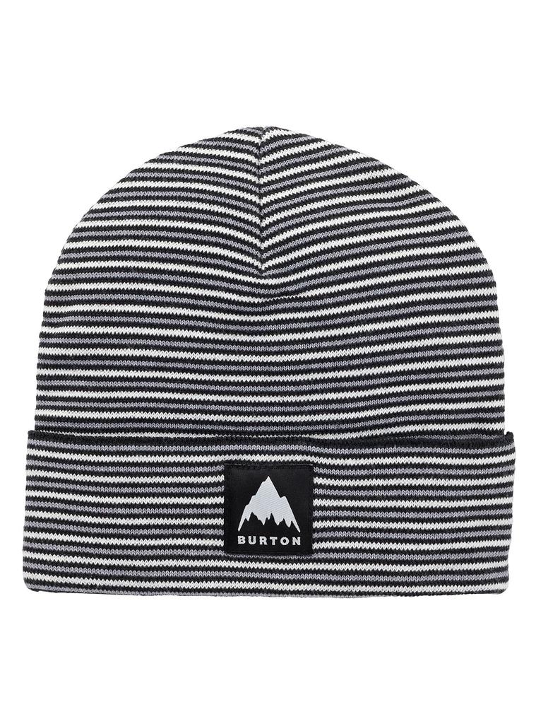 Burton Recycled Stripe Beanie for Kids in True White Black/Sharkskin/Stout