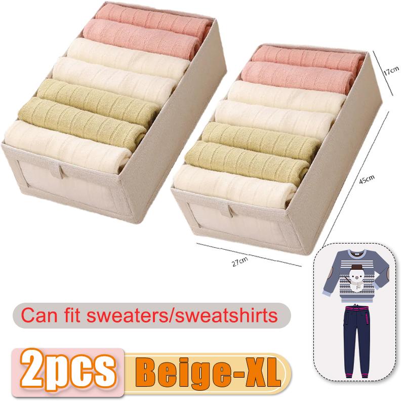 Clothes Storage Box For Household Visible Wardrobe Storage Organizers Foldable T-Shirts Jeans Underwear Pants Organizer Box