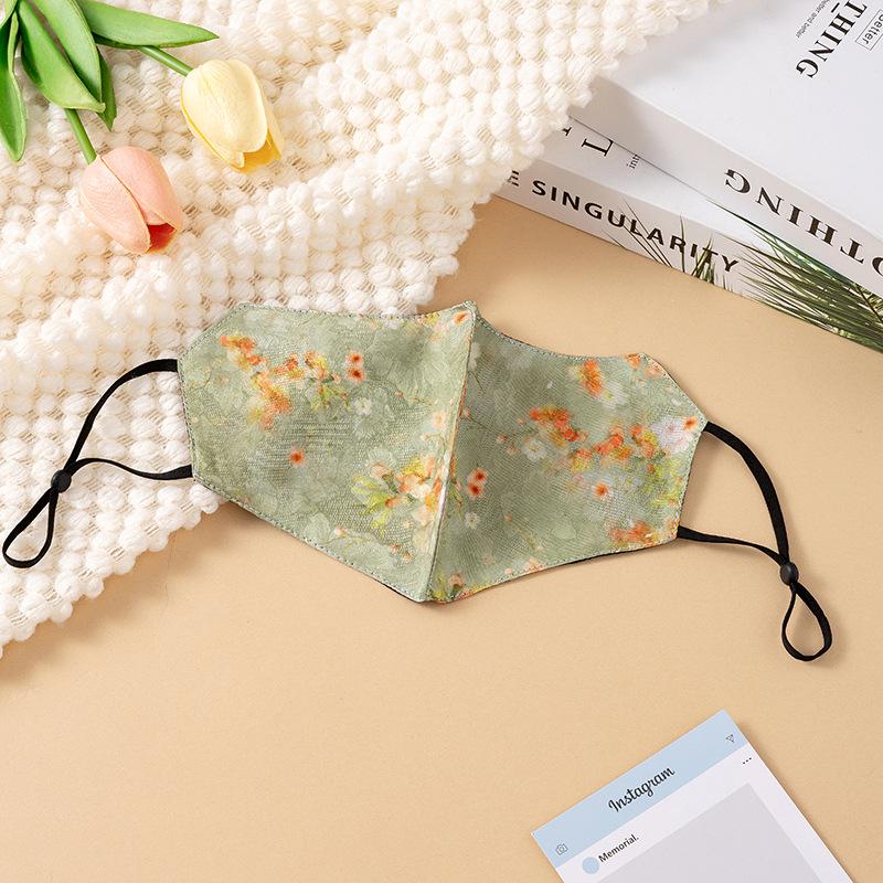 

Xiangyunsha Floral Double-Layer Women s Breathable Eye Protection Sunscreen Windproof Fashion Face Mask One Size