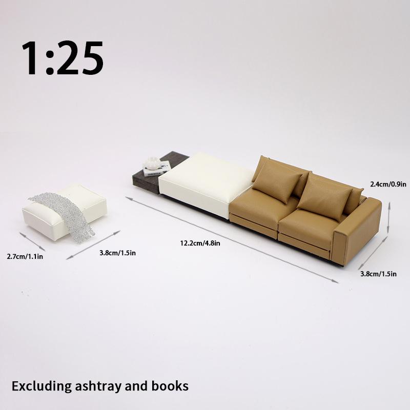 1/20 1/25 Dollhouse Simulation Sofa Tea Table Model Dollhouse Mini Furniture Decoration Dolls House Living Scene Ornament
