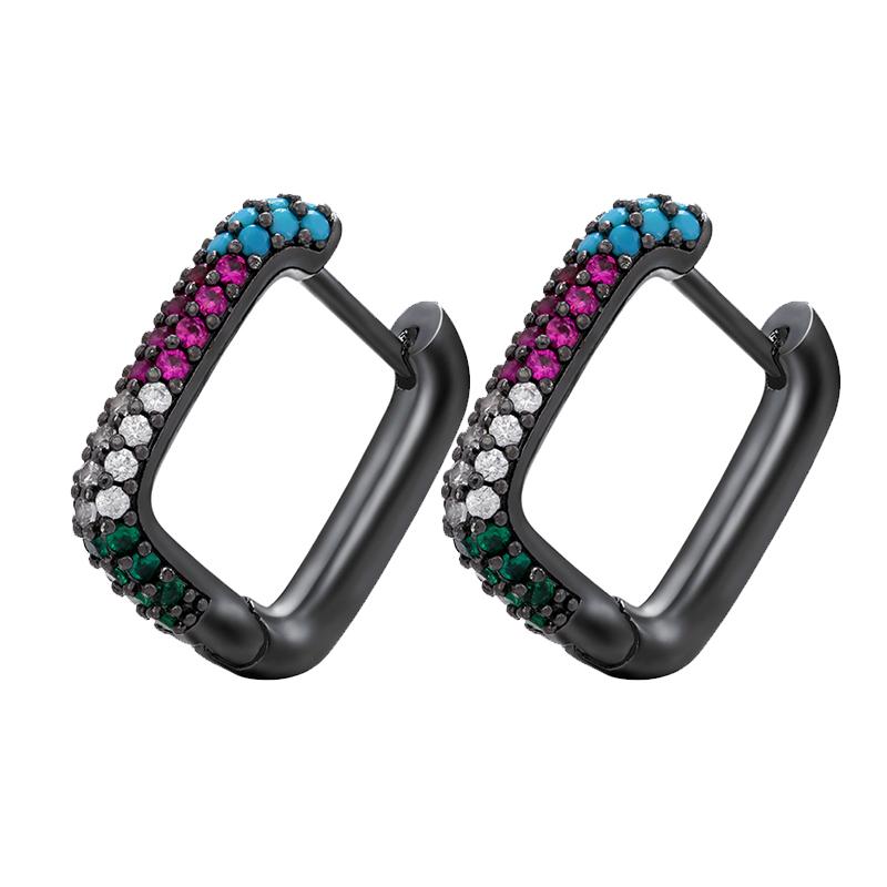 Hoop earrings gold color silver color small hoop earrings crystal women rainbow earrings Fashion jewelry wholesale VE144