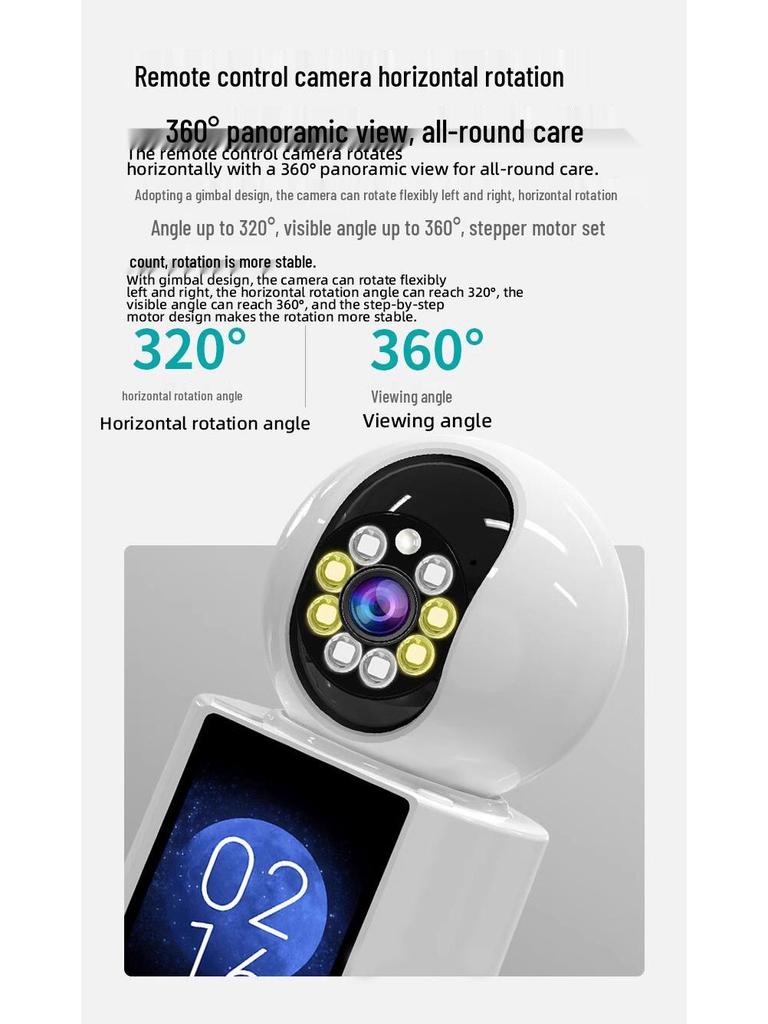 Ultra-Clear 360° Indoor WiFi Camera with Two-Way Video for Elderly Surveillance
