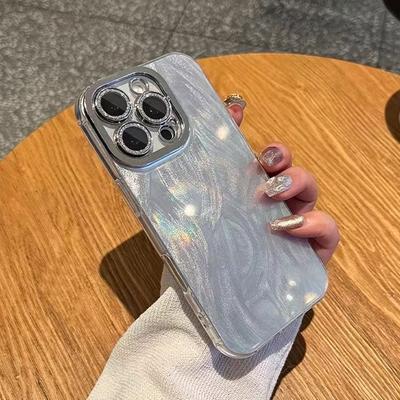 Fashion Bracelet for Apple 16ProMax Phone Case for IPhone 15 Glitter Lens Film 14pro Feather Screen Case