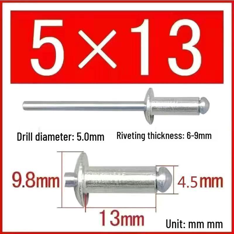 

Алюминиевые вытяжные заклепки - Отрывной стержень, Мать-дочь, Опции: Насыпные и с колпачком