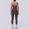 Seamless Solid Color Halter Backless Bodycon Yoga & Running Set