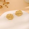 High-End Metal Heart Butterfly Flower Earrings with Exaggerated Pleated Texture