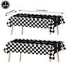 Checkered Race Car Party Tablecloths Black White Checkered Flag Tablecloth Racetrack Tablecover Racing Birthday Party Supplies