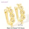 18K Gold Plated Brass Shvenzy Earwires Inlaid Zircon Earring Fixtures,Fastener For Earrings,For DIY Earring Making Accessories