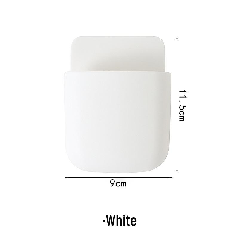 Wall-Mounted Remote Control & Phone Storage Holder, Punch-Free белый