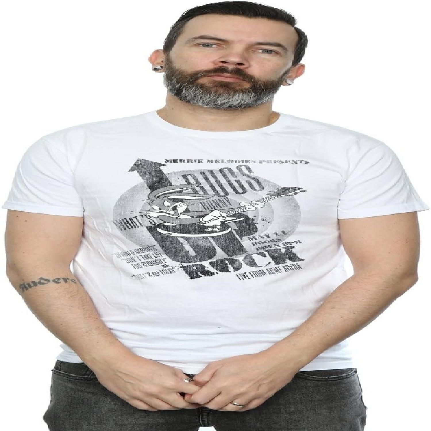 

Looney Tunes Men s Bugs Bunny What s Up Rock T-Shirt White Large XXXXXL білий