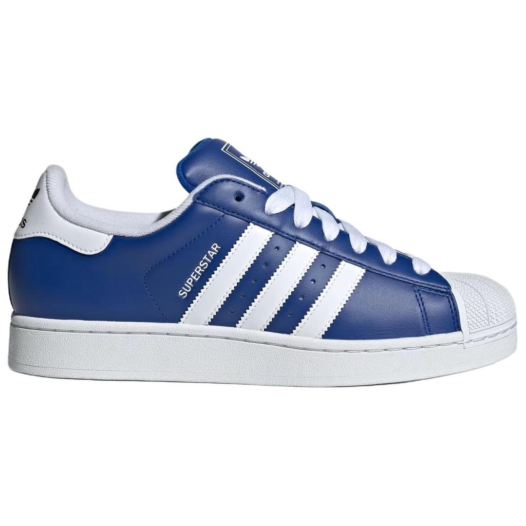Adidas Originals Superstar 2 Leather Comfortable Versatile Low-Top Sneakers Unisex Sneakers Blue White JI0145