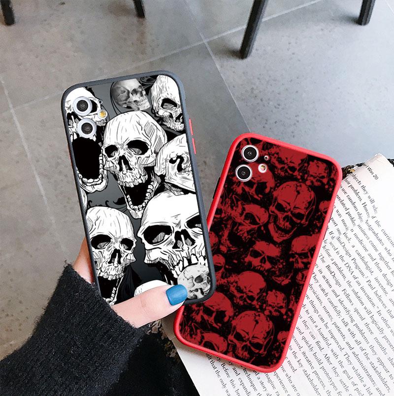 Fashin Skeleton Skull Phone Case For iPhone 16 15 12 13 Mini 11 14 Plus Pro MAX 7 8 Plus SE 2020 XR X XS Shockproof Back Cover