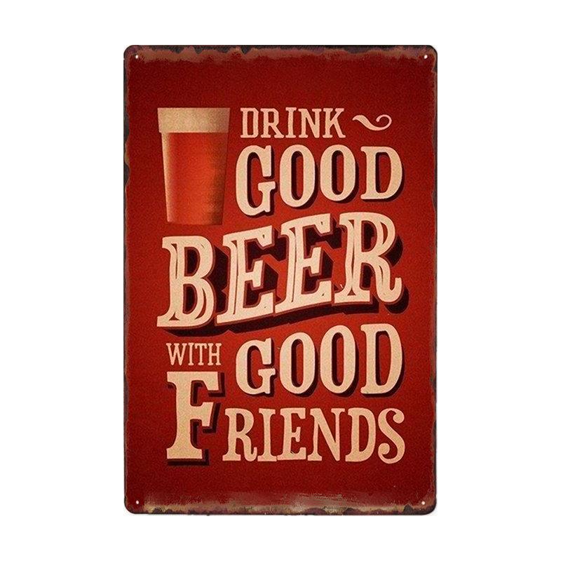 Beer Vintage Metal Tin Sign Chic Home Bar Cafe Poster Wall Decor Art Plaque Pub Tavern Retro Decorative Plates 20*30 CM