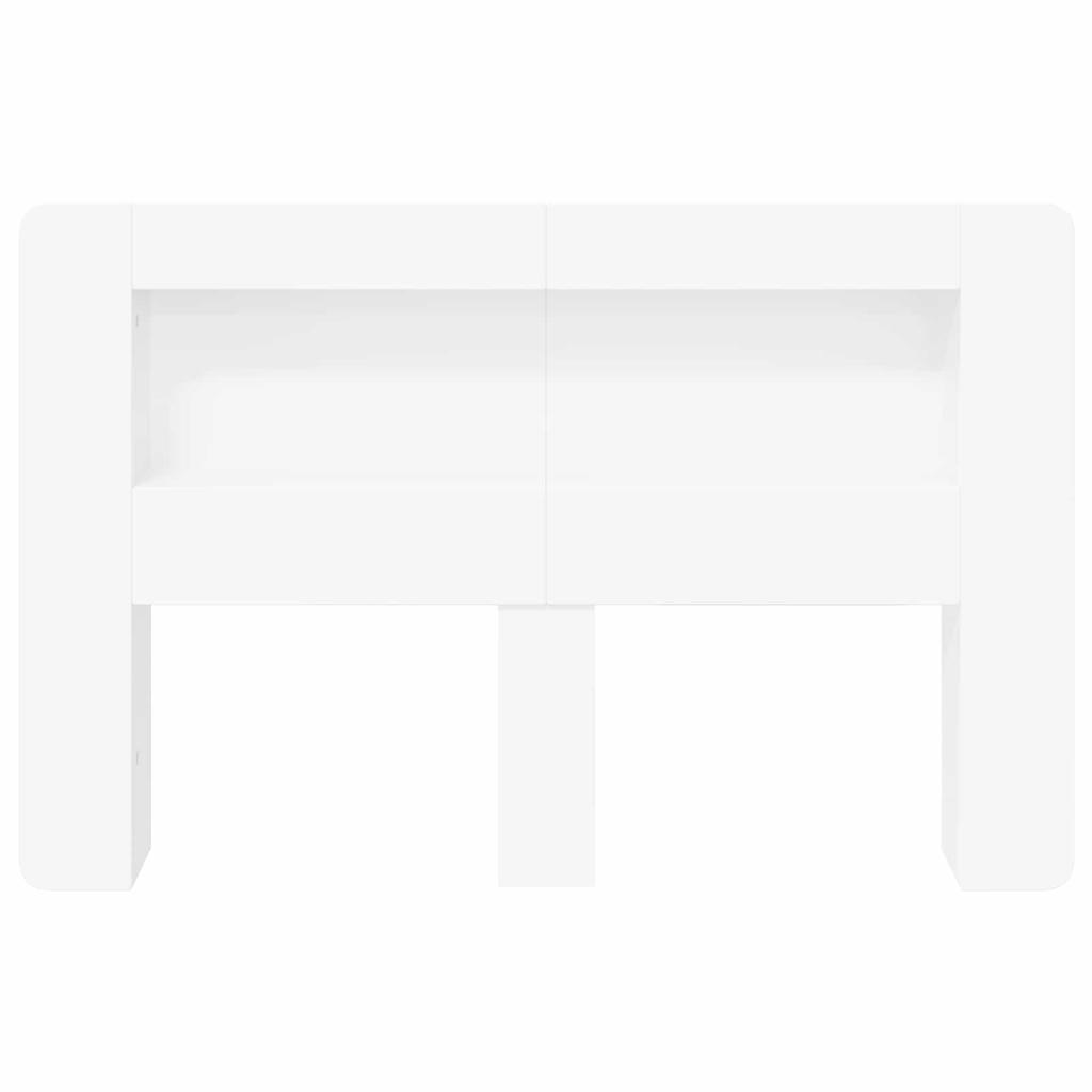 Headboard Cabinet with Storage White Engineered Wood