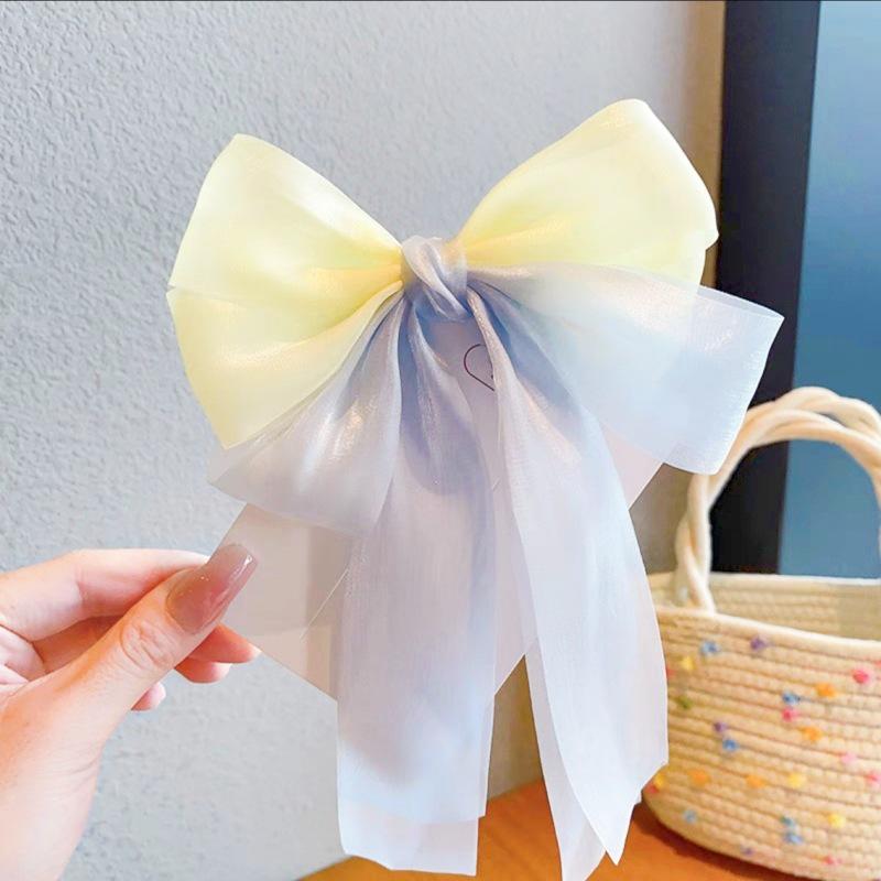 Rainbow Bow Braided Hair Clip for Girls - Cute Hair Accessory with Ribbon Hairpin