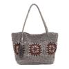 Metallic Cord Crochet Tote Bag 2613112029 Gunmetal [Kuuko] (219)