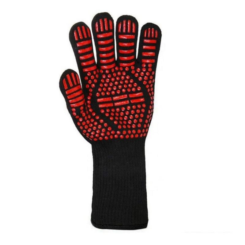 

1/2 шт. Перчатки для барбекю, термостойкие рукавицы для духовки, 500-800 градусов, огнестойкие перчатки для барбекю, теплоизоляция, микроволновая печь