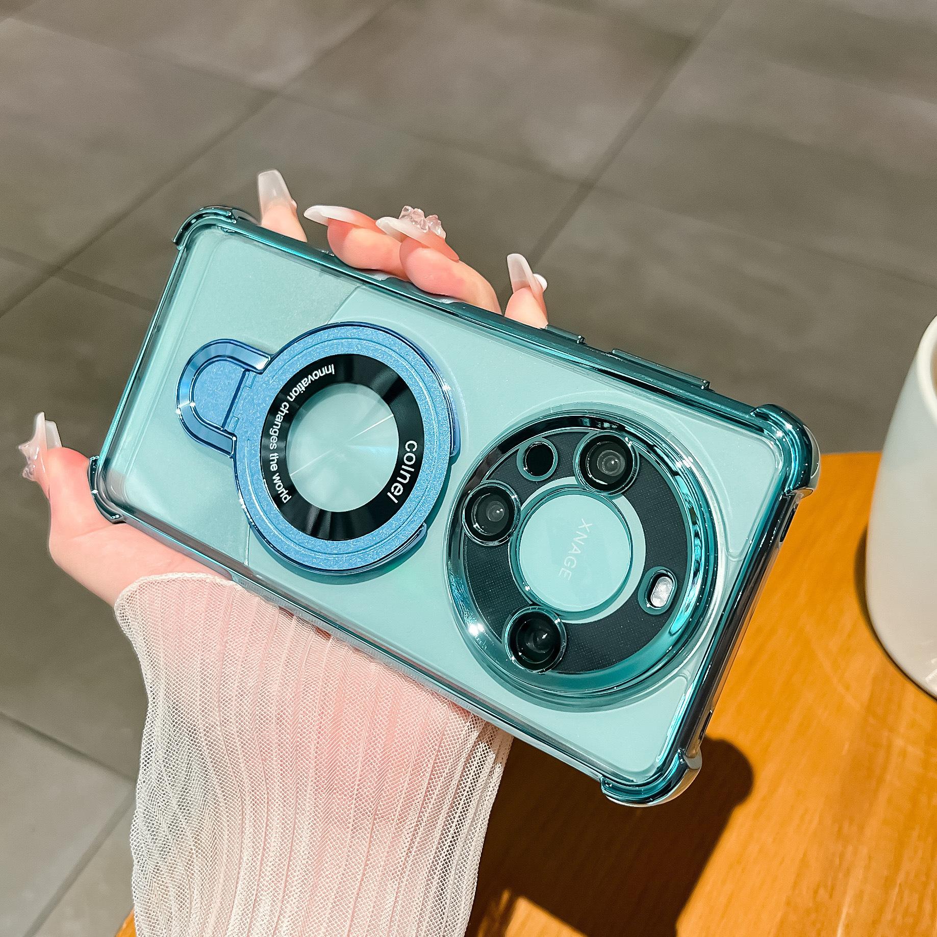 

Четырехугольная противоударная подушка безопасности, подходит для чехла для телефона Huawei Mate70, магнитный кронштейн P70PRO, защитный чехол Magic7 P30PRO зелёный