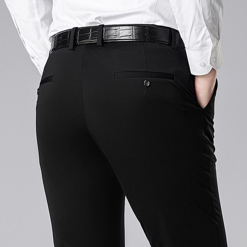 2026 Spring/Summer Men's Slim Fit Ice Silk Casual Pants - Korean Style, Straight Leg, Versatile and Fashionable.
